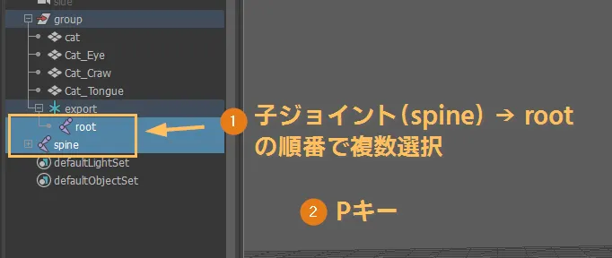 親子階層を元に戻す