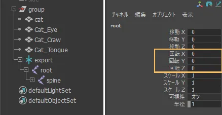 元の親子階層に戻ってrootもリセットされた