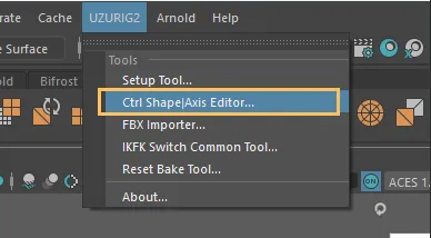 Ctrl Shape | Axis Editorを開く
